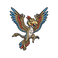 Obraz premium Archaeopteryx cartoon dinosaur illustration for kids