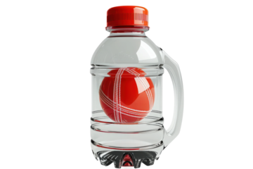 Transparent water bottle with unique red ball insert providing stylish design and practical hydration for daily lifestyle.