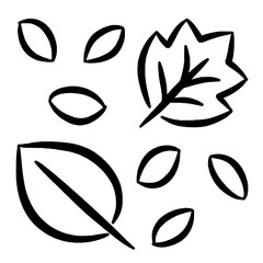 Falling Leaves Outline