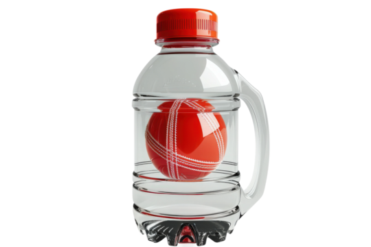Transparent water bottle with unique red ball insert providing stylish design and practical hydration for daily lifestyle.