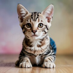 cat sitting on the floor