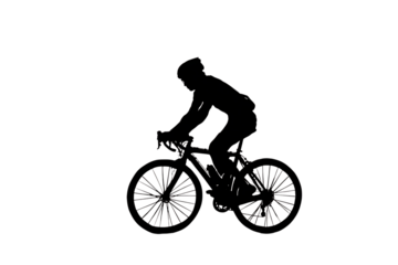 Dynamic cyclist silhouette in action, capturing the thrill and freedom of cycling, perfect for sports and active lifestyle promotions