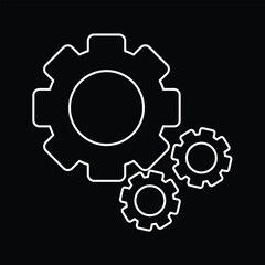 gear icon, flat vector illustration.