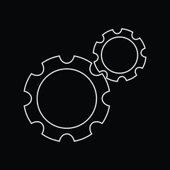 gear icon, flat vector illustration.