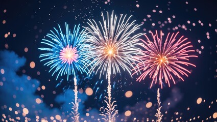 Naklejka premium Colorful fireworks display celebrating a special occasion or event.