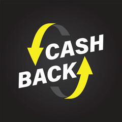 Cash Back Emblem Vector Design Icon