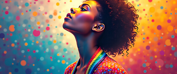 Empowerment Art for Pride Month: Premium Photo Stock Showcasing Cultural Pride Through Innovative Design and Powerful Narratives with Space for Your Creative Touch