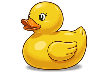 yellow duck isolated on white background