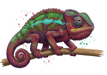 chameleon on a white background