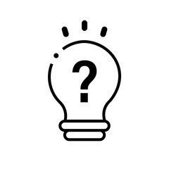 Question Mark Light Bulb Icon – Creative Idea and Problem Solving Concept