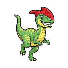 Lambeosaurus cartoon dinosaur illustration for kids