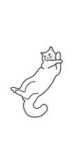 black and white cat funny illustration