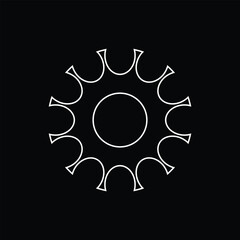 gear icon, flat vector illustration.