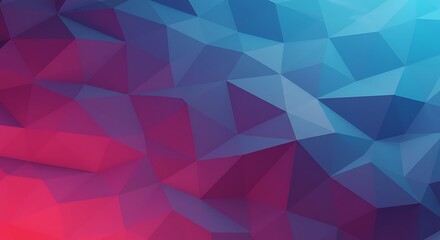 Obraz premium Geometric Low Poly Abstract Polygon Mesh with Vibrant Blue and Red Gradient