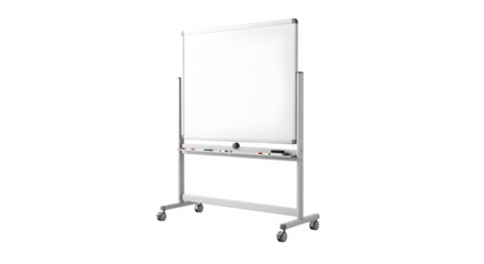 White, Minimalist, Surface, Smooth. Standing whiteboard for presentation backgrounds, training visuals, education mockups.
