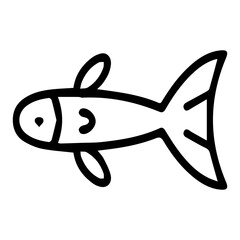 Simple Black and White Fish