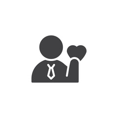 Volunteer heart solid icon