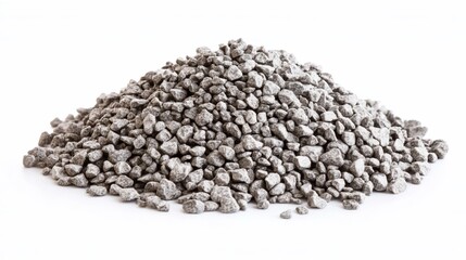 Pile of gray gravel pebbles