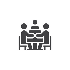 Family meal dining solid icon