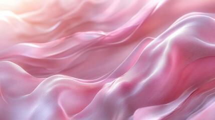 Fototapeta premium Elegant Soft Pink Satin Fabric with Smooth Wavy Texture for Fashion and Beauty Backgrounds