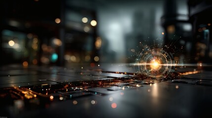 Quantum computing data visualization futuristic AI processing digital energy flow technology concept 