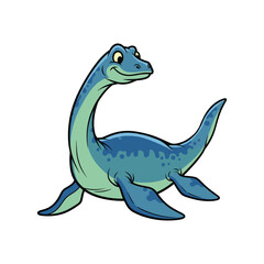 plesiosaurus cartoon dinosaur illustration for kids