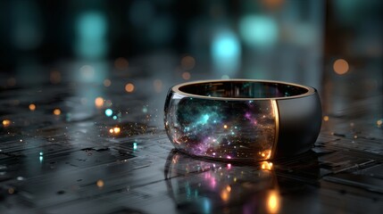 Futuristic smart wearable technology holographic fitness tracker AI health monitoring innovation lifestyle 