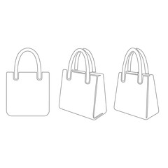 Minimalist Shopping Tote Bag Icon Line Art