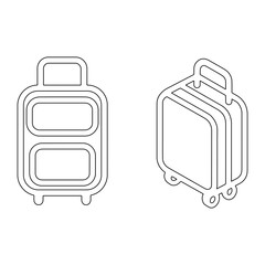 Minimalist Line Art Suitcase Icon &ndash; Travel Luggage Illustration