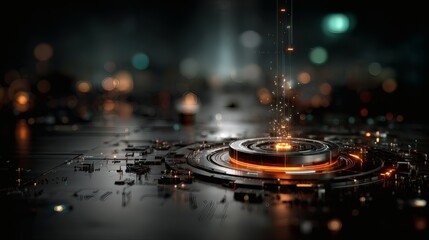 Cyber security visualization glowing digital lock artificial intelligence defense futuristic network protection big data safety 