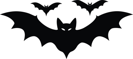 Halloween bats silhouette vector illustration