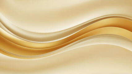 Elegant and flowing abstract wave background in warm beige and golden tones