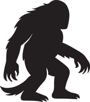 Mysterious Mapinguari silhouette vector, legendary Amazon creature illustration for designs.