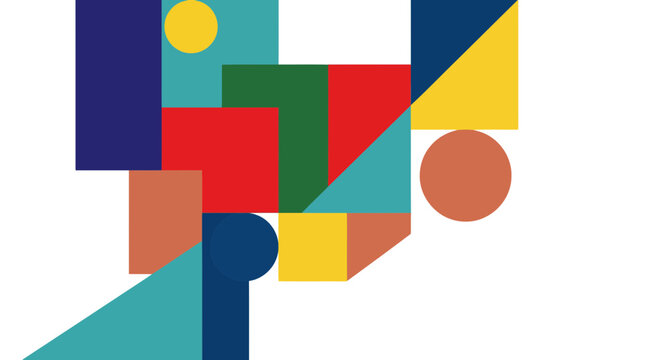 Flat design abstract vector. A crisp, clean background with bold geometric shapes. Ideal for flexible design applications, product labels, and UK branding.