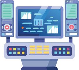 Futuristic icu control panel glowing holographic medical technology vector illustration eps