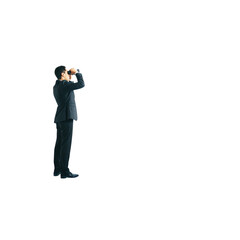 Business Vision and Direction Vector Man on Arrow with Binoculars