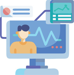 Futuristic patient monitoring dashboard with medical data vector illustration