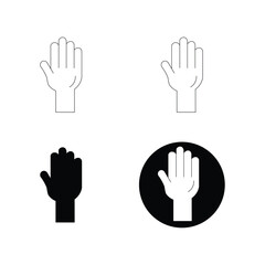 Fototapeta premium Hand sign vector icons set with silhouette gestures and volunteer human hands illustration
