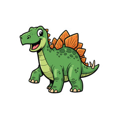 Spiky Stegosaurus Cartoon Dinosaur Illustration