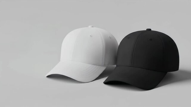 Baseball Caps Mockup in White Black Gray concept inspired by Baseball Caps Mockup in