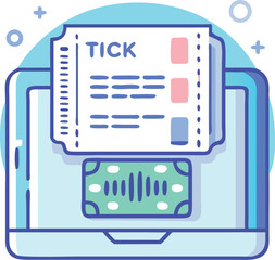 Futuristic holographic ticket booking system vector illustration seamless scalable eps