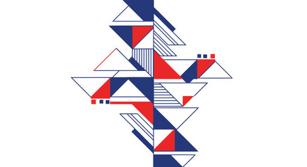 Obraz premium Modern abstract vector pattern. Clean lines and geometric shapes in a red, blue, white palette. Ideal for British branding, posters, and product packaging.
