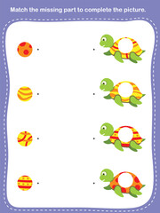 Match the missing part to complete the picture. - Worksheet for education.