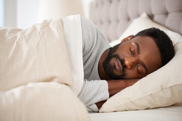 Peaceful Sleep - Young Man Resting Comfortably in Bed