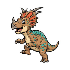 Styracosaurus cartoon dinosaur illustration for kids