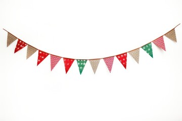 Obraz premium Christmas flags white background clothesline celebration.
