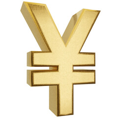 Obraz premium golden yen or yuan symbol 3d render