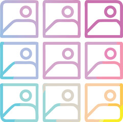 Smart holographic instagram style grid with neon glow vector illustration