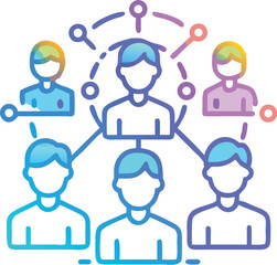 Smart teamwork concept holographic people connected network illustration vector