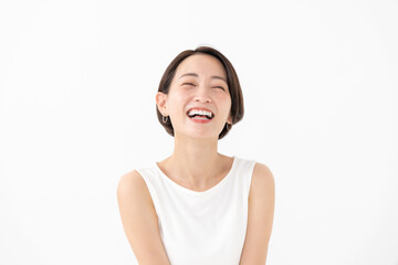 Naklejka premium 女性 笑顔